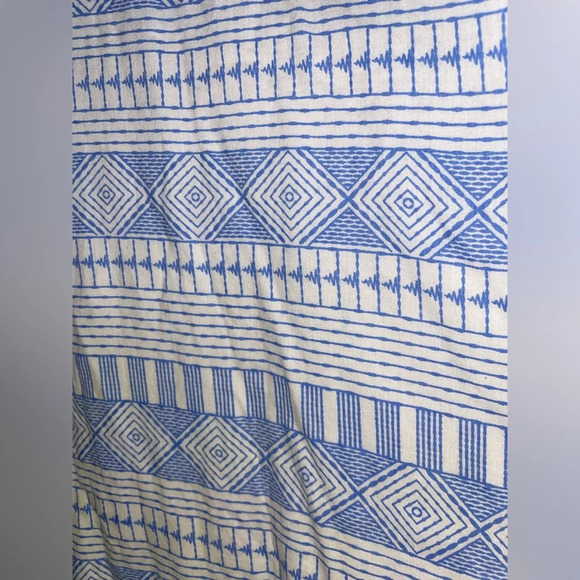 Bella Tu Embellished Embroidered Boho Dress Size XS Blue White Pink Preppy - Picture 5 of 9